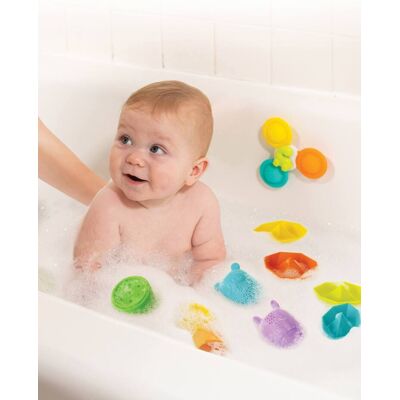 Set de baño para bebé Infantino - 11 piezas - Silicona Set de baño para bebé Infantino - 11 piezas - Silicona