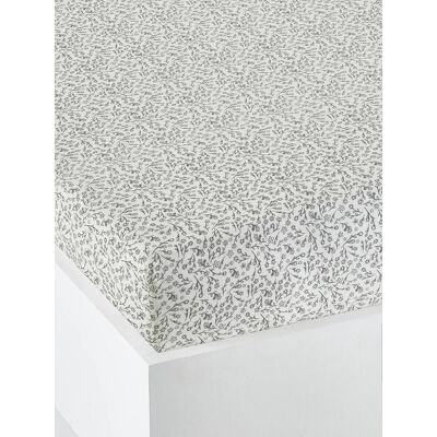 VERTBAUDET Sábana bajera bebé Green Forest blanco medio estampado VERTBAUDET Sábana bajera bebé Green Forest blanco medio estampado