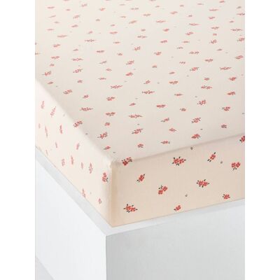 VERTBAUDET Sábana bajera infantil GIPSY con algodón reciclado beige estampado VERTBAUDET Sábana bajera infantil GIPSY con algodón reciclado beige estampado