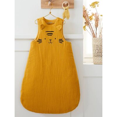 VERTBAUDET Saquito sin mangas de gasa de algodón orgánico* Baby Tigre amarillo medio liso con motivo VERTBAUDET Saquito sin mangas de gasa de algodón orgánico* Baby Tigre amarillo medio liso con motivo
