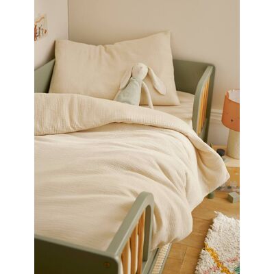 Conjunto de ropa de cama para bebé VERTBAUDET - Gasa de algodón orgánico - Vainilla Conjunto de ropa de cama para bebé VERTBAUDET - Gasa de algodón orgánico - Vainilla