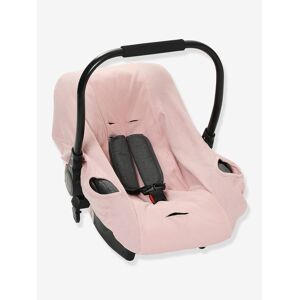 VERTBAUDET Funda elástica para silla de coche tipo huevo 0+ rosa medio liso