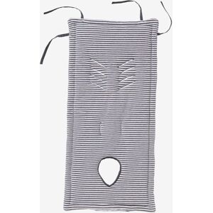 Funda reversible VERTBAUDET asiento de silla de paseo gris oscuro a rayas