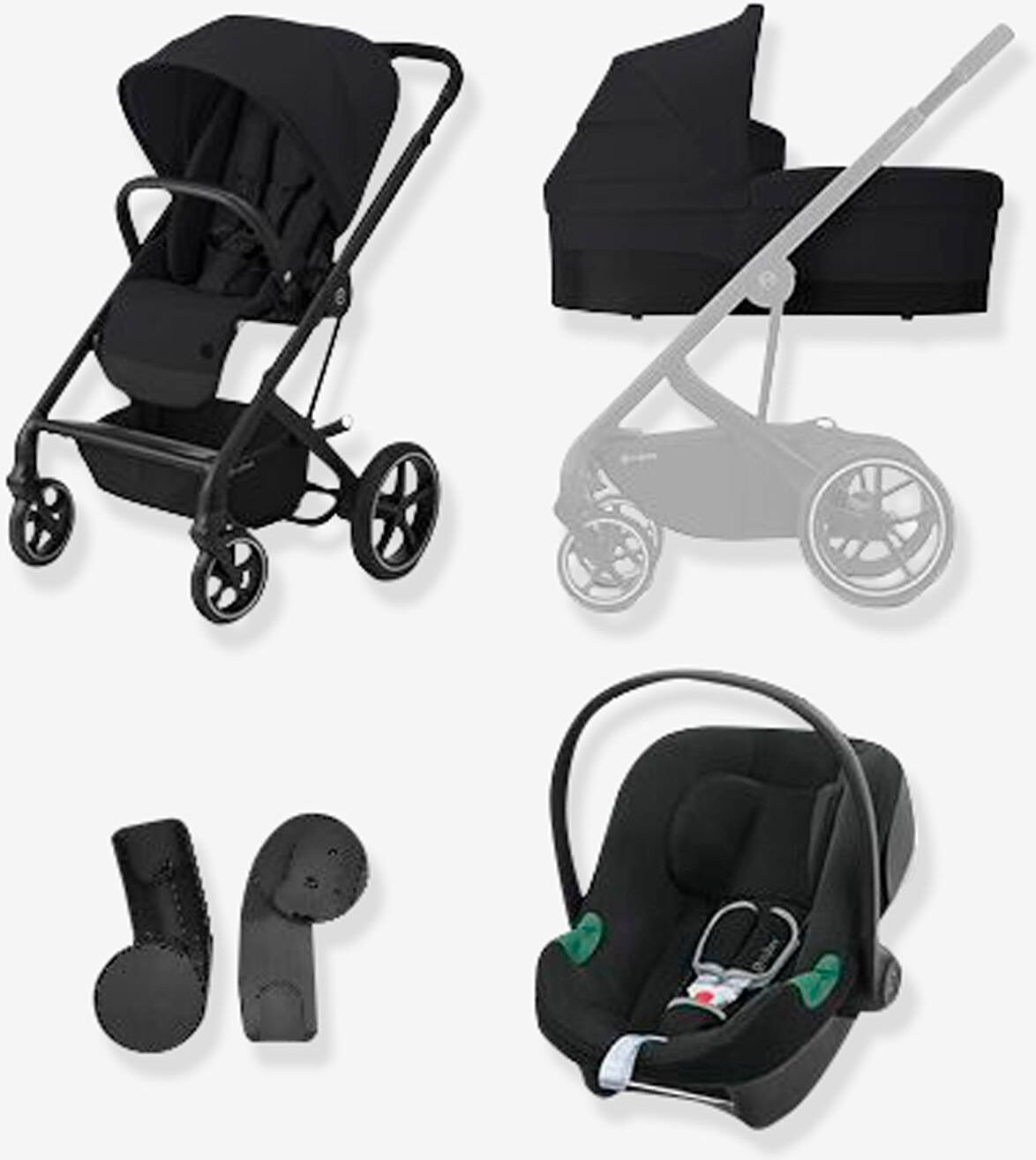 Silla de paseo combinada trío CYBEX Balios S Lux 3-in-1 negro oscuro liso