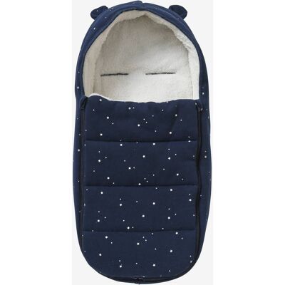 VERTBAUDET Saco chancelière silla huevo y capazo de felpa azul oscuro estampado VERTBAUDET Saco chancelière silla huevo y capazo de felpa azul oscuro estampado
