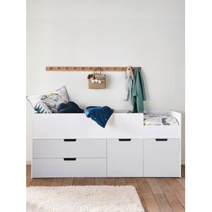 VERTBAUDET Cama infantil media altura XL con organización Línea Truco blanco claro bicolor/multicolo