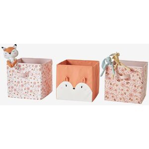 VERTBAUDET Lote de 3 cajas para organización Happy Bohème rosa medio bicolor/multicolor