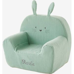 VERTBAUDET Sillón de espuma Conejito personalizable verde oscuro liso