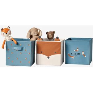 VERTBAUDET Pack de 3 cajas de organización Baby Fox lote azul