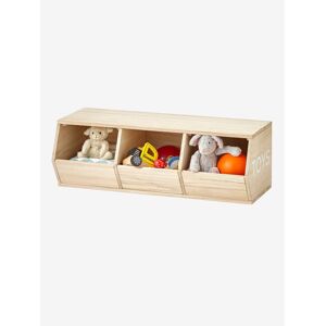 VERTBAUDET Mueble 3 cajas Toys beige claro liso con motivos