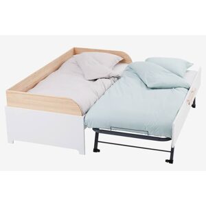 VERTBAUDET Cama con cama nido infantil GUEST blanco claro liso