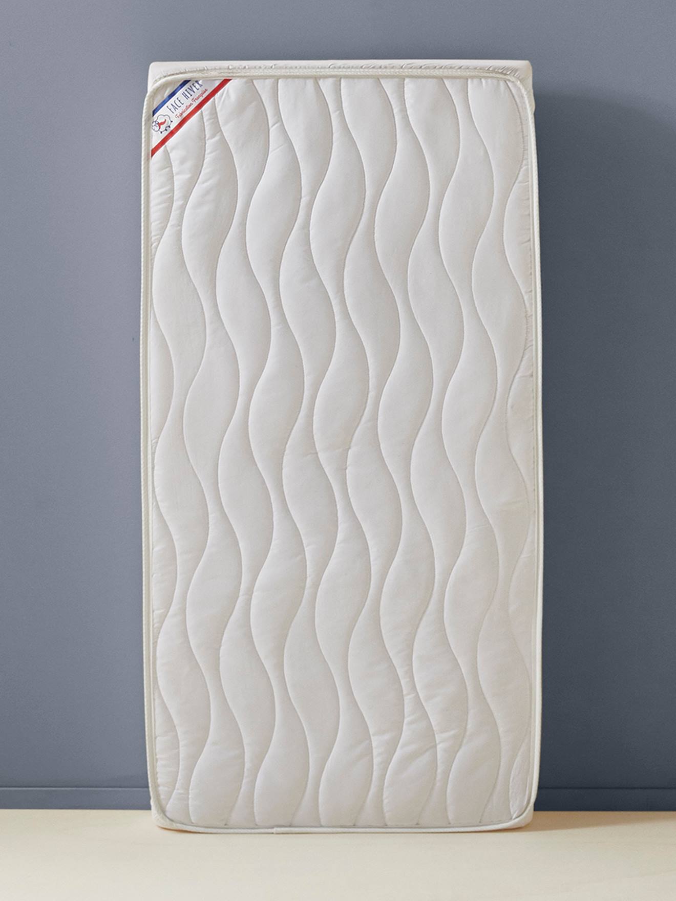 VERTBAUDET Colchón bebé 60 x 120 cm blanco claro liso