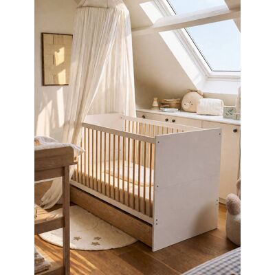 VERTBAUDET Cuna evolutiva con cajón 70x140 cm para bebé blanco VERTBAUDET Cuna evolutiva con cajón 70x140 cm para bebé blanco