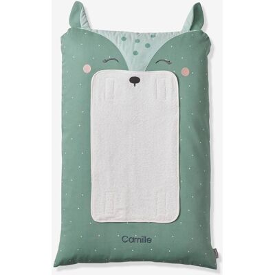 VERTBAUDET Funda para colchón cambiador personalizable CIERVA verde estampado VERTBAUDET Funda para colchón cambiador personalizable CIERVA verde estampado