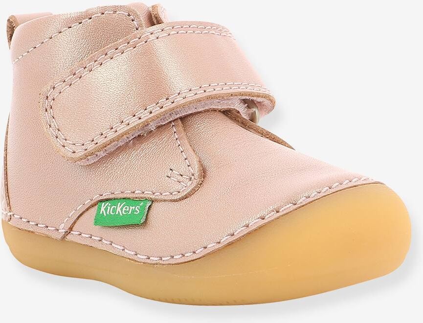 Botines de piel para bebé Sabio KICKERS® primeros pasos rosa claro liso