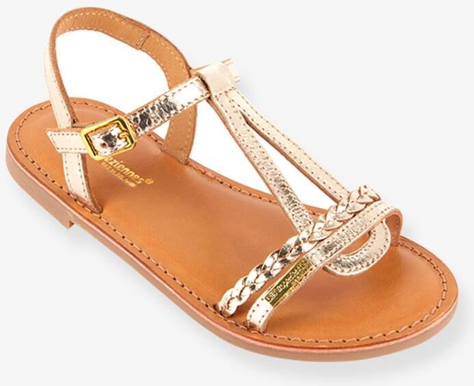 Sandalias de piel Badou LES TROPEZIENNES® PAR M. BELARBI beige dorado