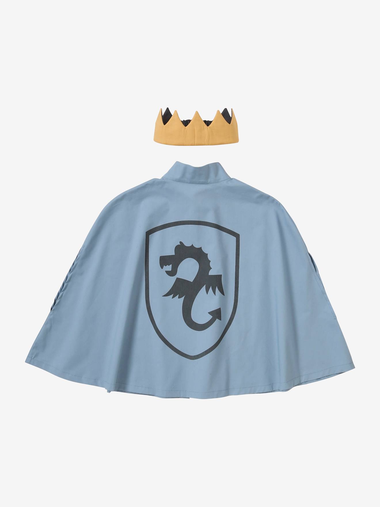 VERTBAUDET Disfraz de capa + corona Caballero azul verdoso