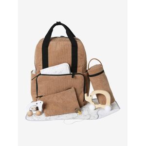 VERTBAUDET Mochila de pana Travel marron claro liso