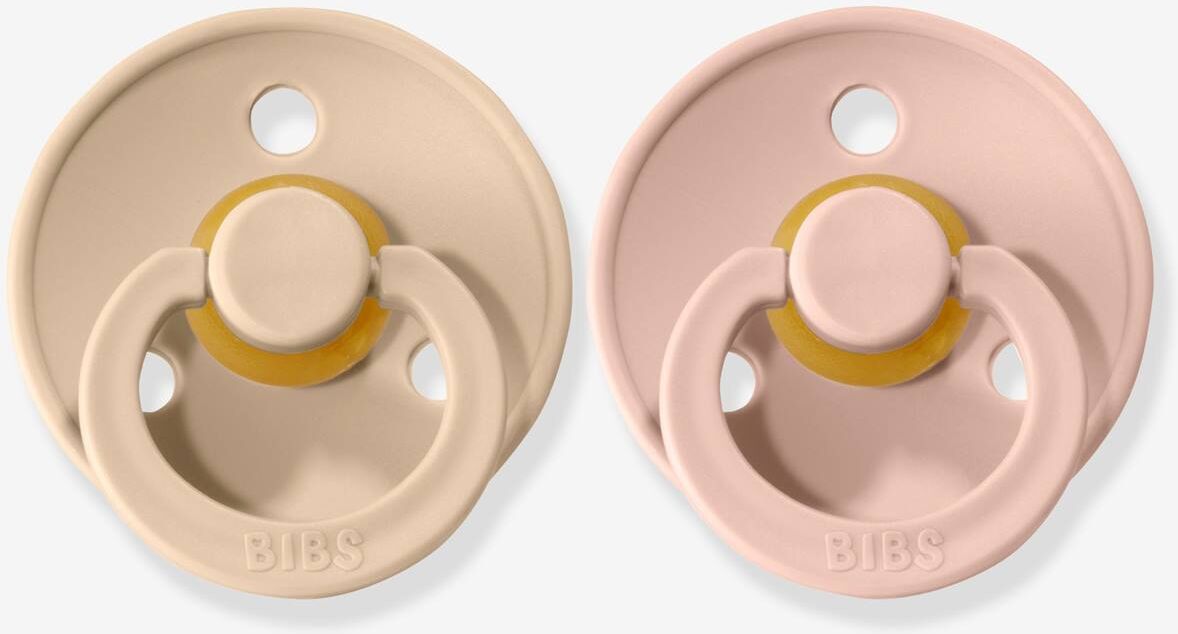 Lote de 2 tetinas BIBS Colour, tamaño 1 de 0 a 6 meses beige claro bicolor/multicolor