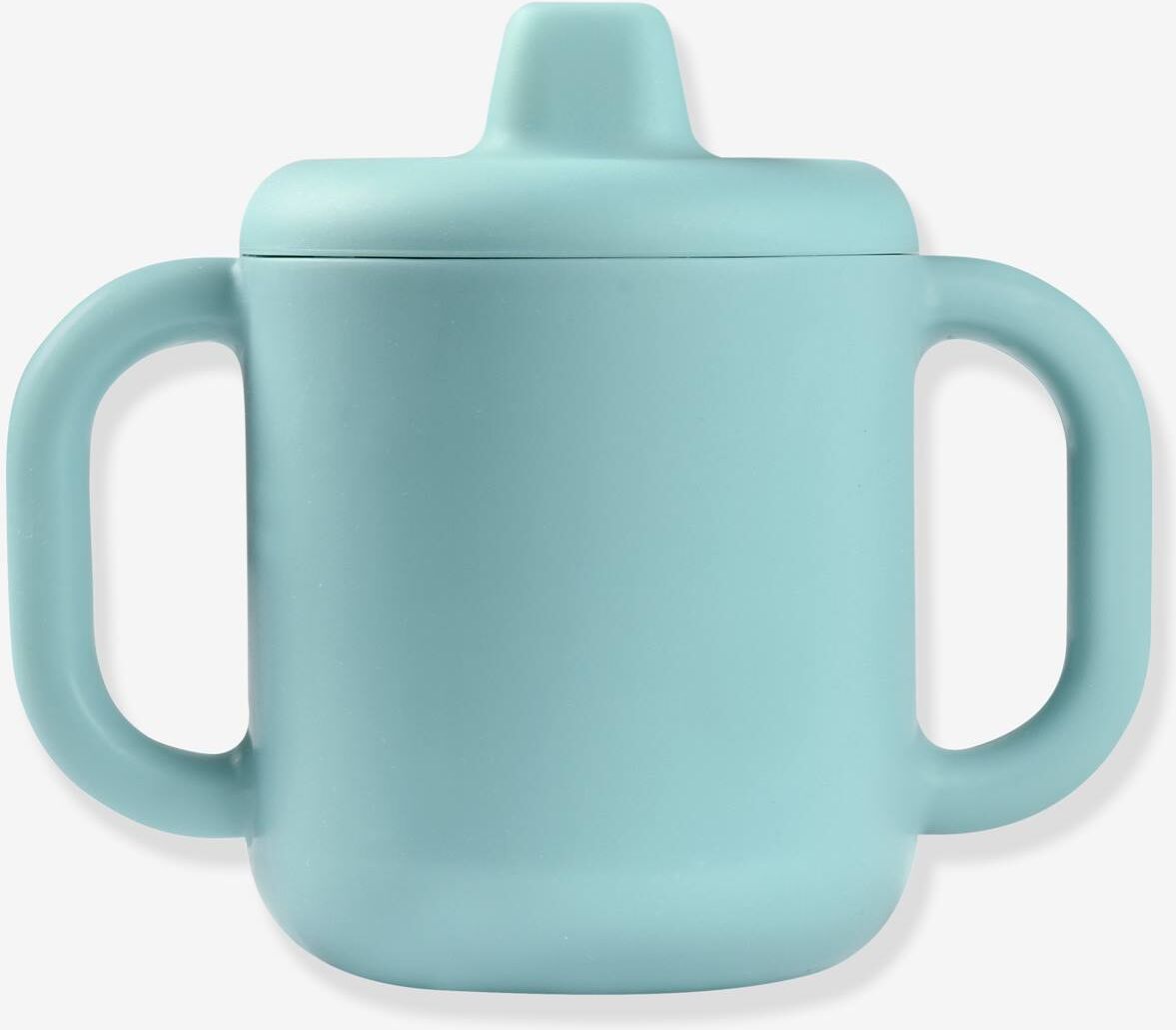 Taza de aprendizaje BEABA de silicona azul claro liso