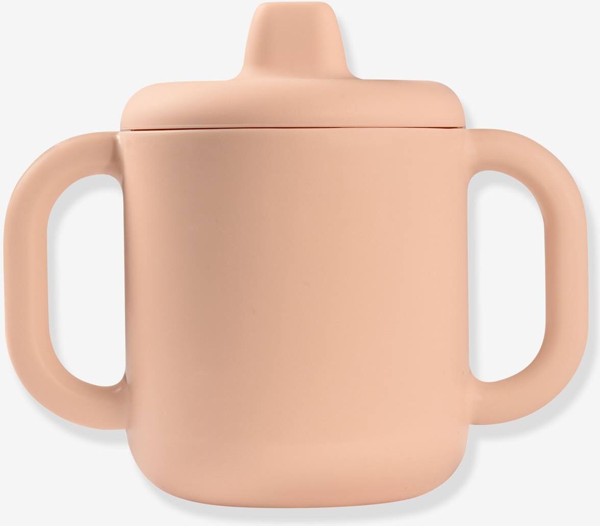 Taza de aprendizaje BEABA de silicona rosa claro liso