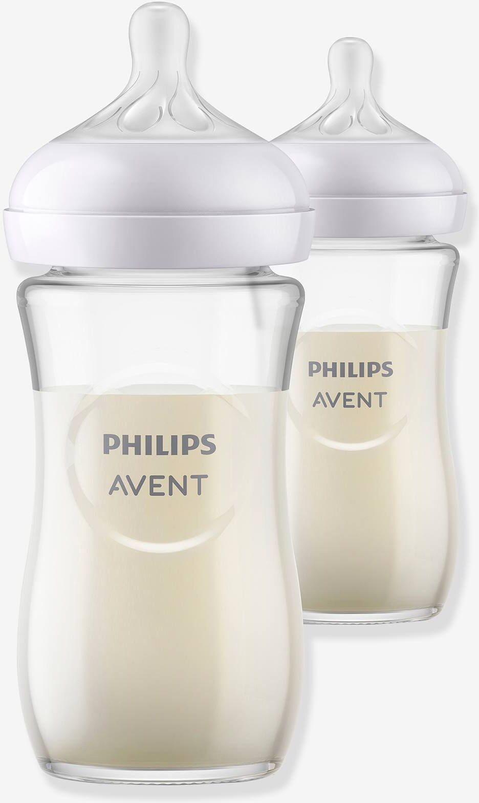 Pack de 2 biberones de cristal de 240 ml Natural Response de Philips AVENT transparente