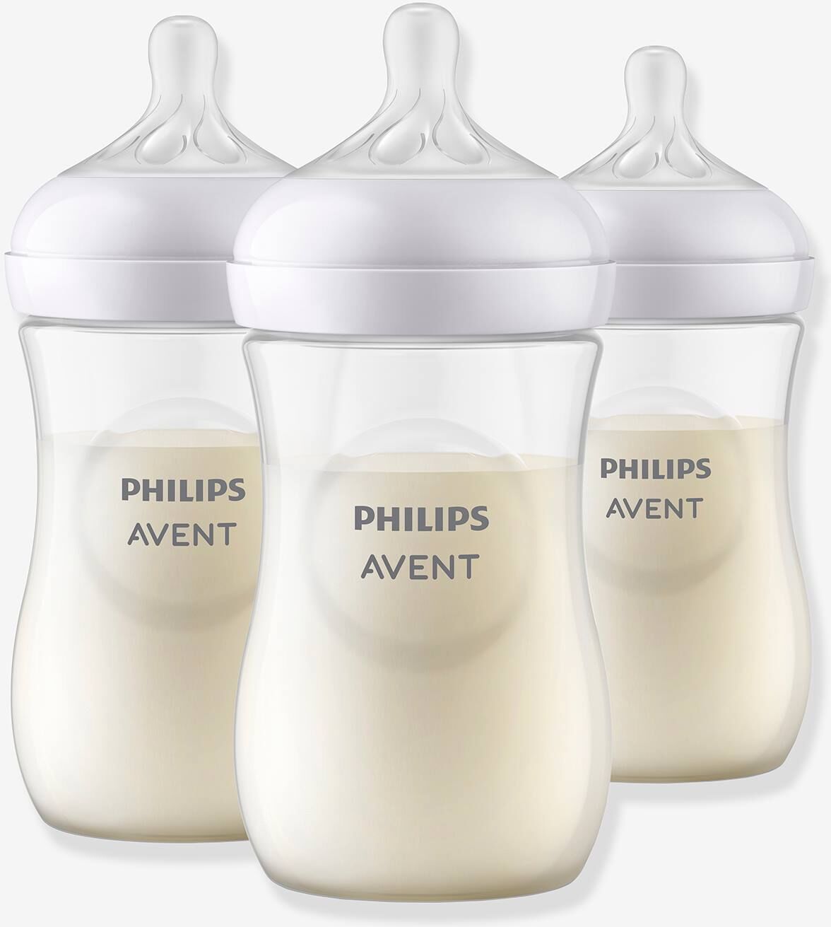 Pack de 3 biberones de 260 ml Natural Response de Philips AVENT transparente