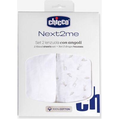 Juego de 2 sábanas bajeras Next2Me CHICCO blanco Juego de 2 sábanas bajeras Next2Me CHICCO blanco