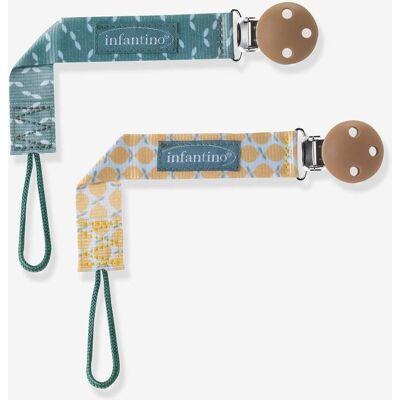 Pack de 2 sujetachupetes INFANTINO amarillo Pack de 2 sujetachupetes INFANTINO amarillo