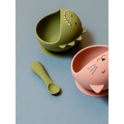 TRIXIE Set de comida para bebé Mr. Lion verde TRIXIE Set de comida para bebé Mr. Lion verde