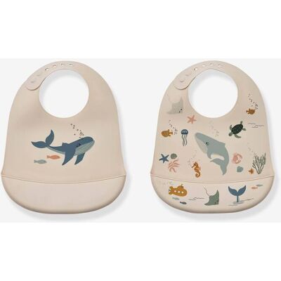 Baberos de silicona Liewood - Pack de 2 - Criaturas del Mar Baberos de silicona Liewood - Pack de 2 - Criaturas del Mar