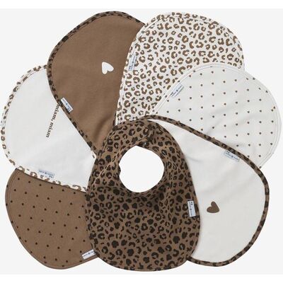 Conjunto semanal de baberos Leopardo ENVIE DE FRAISE personalizable beige Conjunto semanal de baberos Leopardo ENVIE DE FRAISE personalizable beige