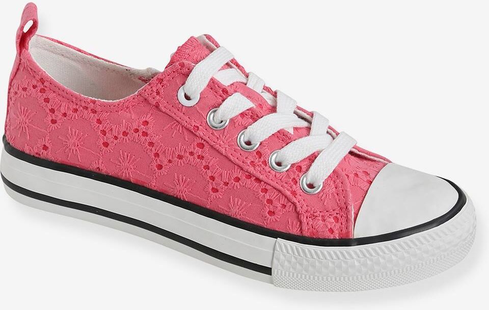 VERTBAUDET Zapatillas de lona fantasía, para niña rosa medio liso