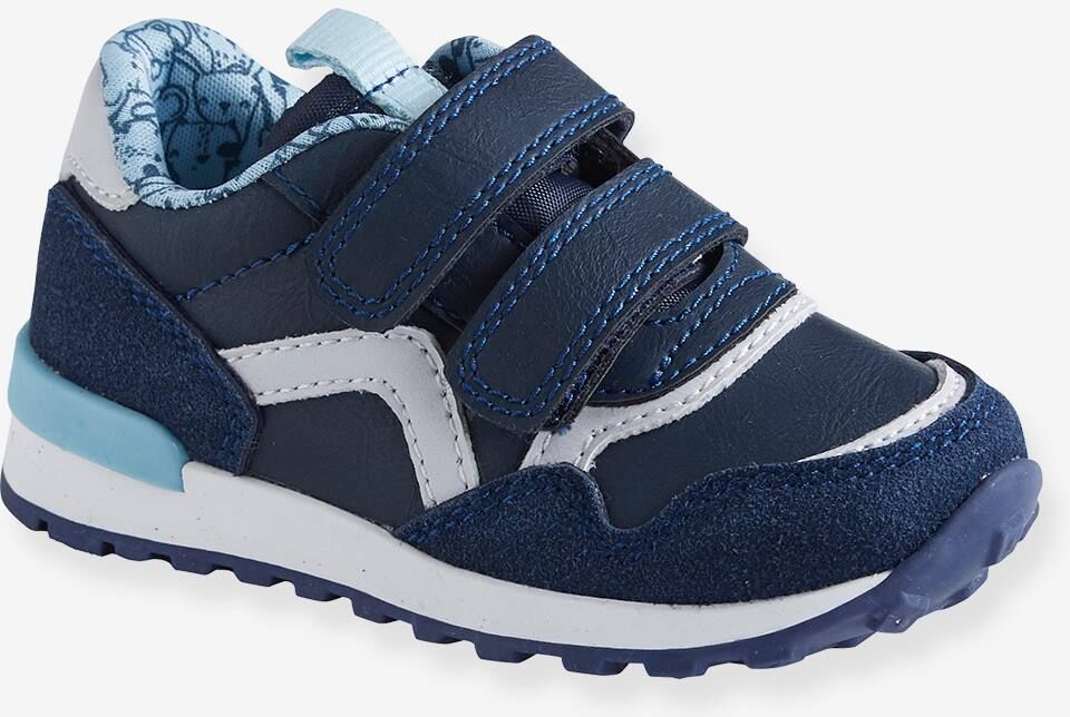 VERTBAUDET Zapatillas deportivas estilo running con tiras autoadherentes bebé niño azul oscuro liso