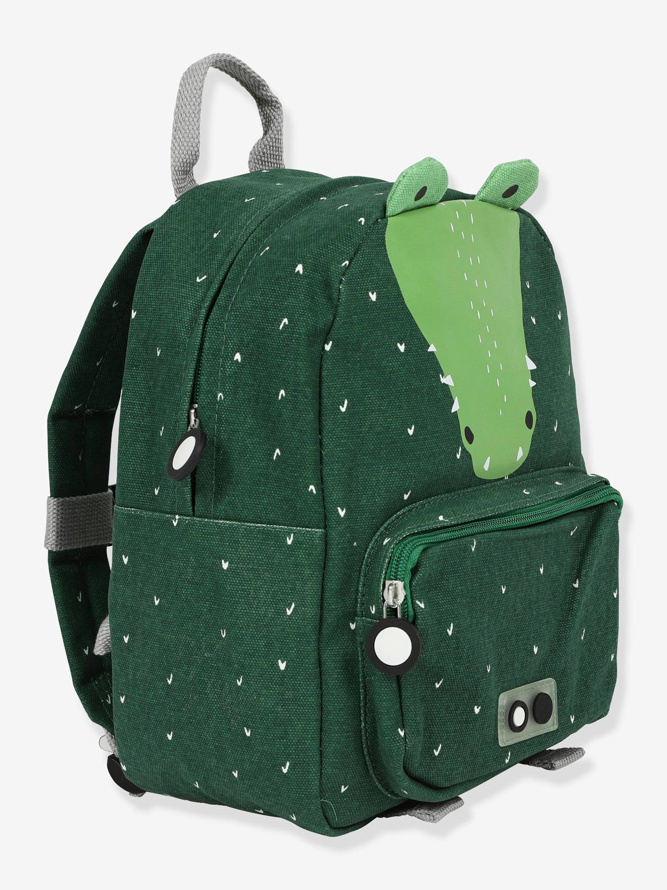 Mochila Backpack animal TRIXIE verde oscuro liso con motivos
