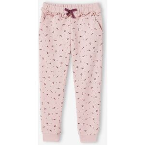 VERTBAUDET Pantalón jogging con volante y estampado de flores, niña rosa claro estampado