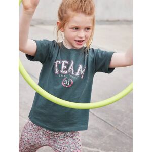 VERTBAUDET Camiseta deportiva de manga corta «Team» para niña verde