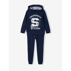 VERTBAUDET Conjunto deportivo para niño: sudadera con capucha y pantalón jogging de felpa azul marino