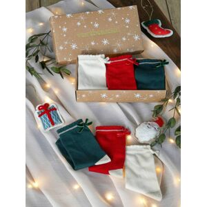 VERTBAUDET Pack de Navidad «Girly Socks» con 3 pares de calcetines con lazos para niña rojo