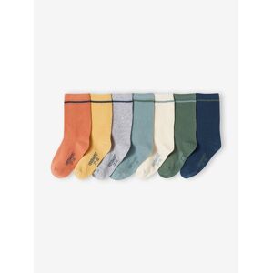 VERTBAUDET Pack de 7 pares de calcetines, para niño verde