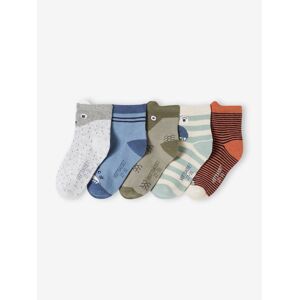 VERTBAUDET Pack de 5 pares de calcetines animales para niño liquen