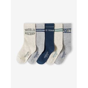 VERTBAUDET Pack de 5 pares de calcetines deportivos para niño blanco jaspeado
