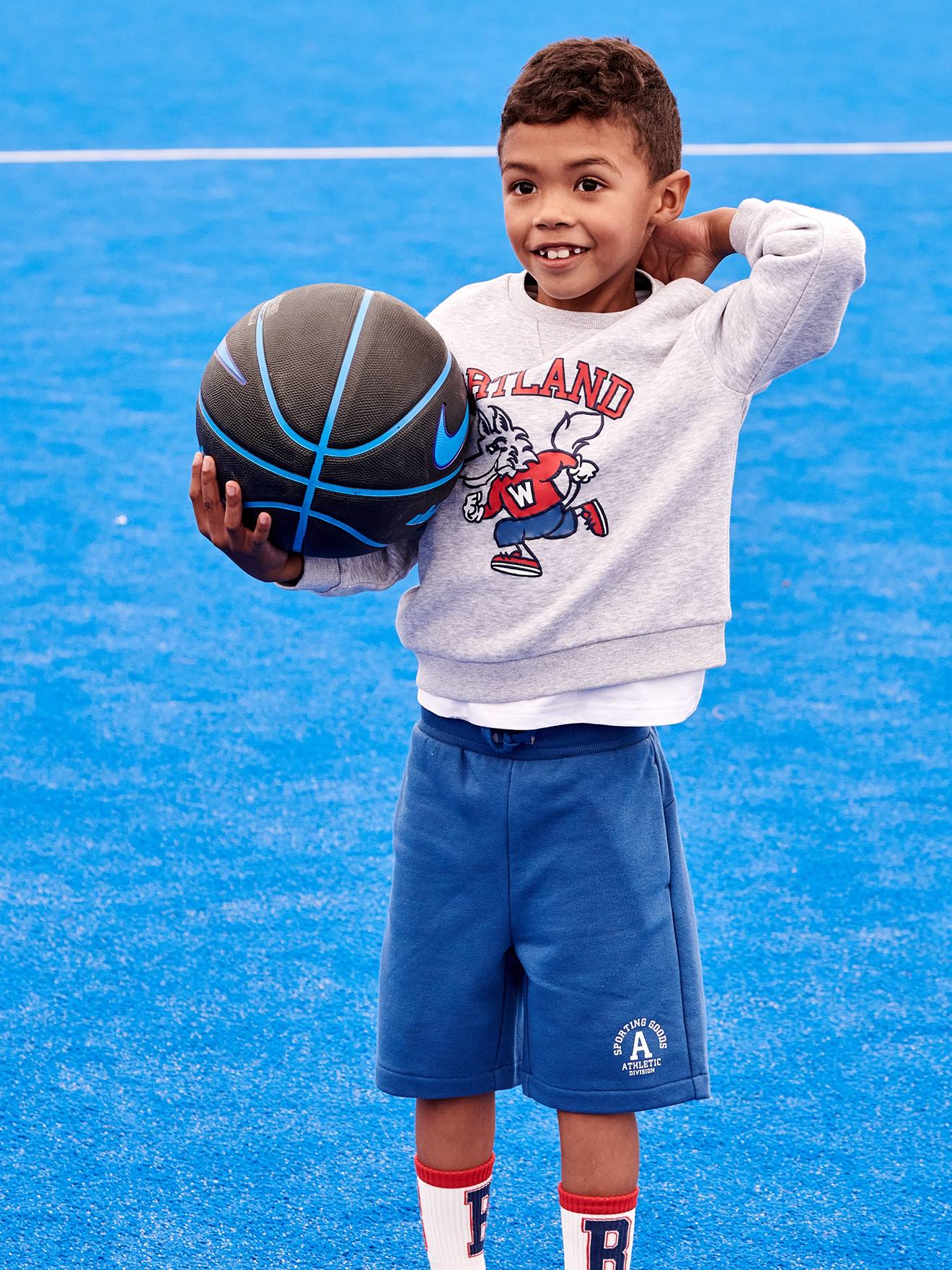 VERTBAUDET Short de deporte de felpa para niño azul eléctrico