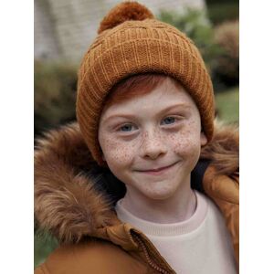 VERTBAUDET Conjunto gorro + snood + manoplas/mitones de punto trenzado para niño ocre