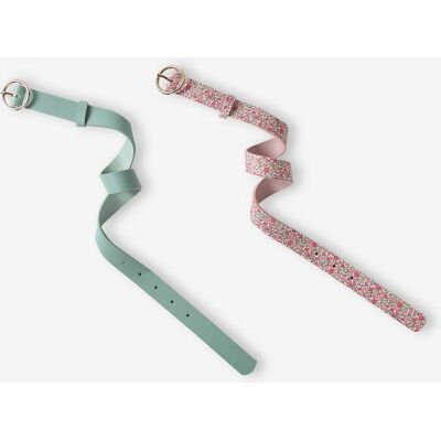 VERTBAUDET Lote de 2 cinturones para niña verde agua VERTBAUDET Lote de 2 cinturones para niña verde agua