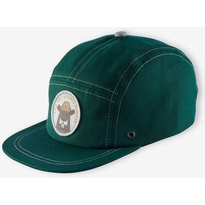 VERTBAUDET Gorra Cabaña para niño verde oscuro liso con motivos VERTBAUDET Gorra Cabaña para niño verde oscuro liso con motivos