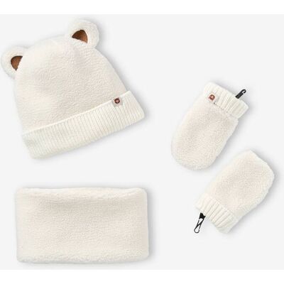 VERTBAUDET Conjunto "Bear Mood" bebé niño gorro + snood + manoplas de sherpa crudo VERTBAUDET Conjunto "Bear Mood" bebé niño gorro + snood + manoplas de sherpa crudo
