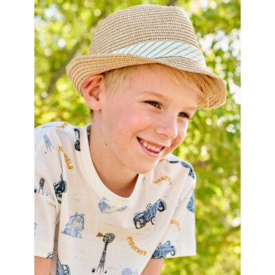 VERTBAUDET Sombrero estilo panamá aspecto paja para niño madera VERTBAUDET Sombrero estilo panamá aspecto paja para niño madera