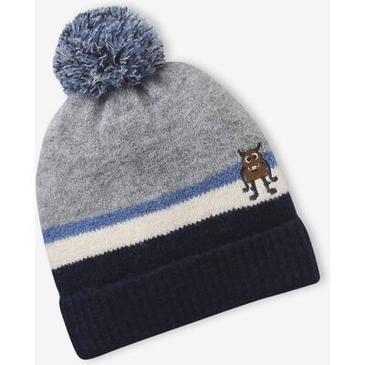 VERTBAUDET Gorro con monstruíto, para niño gris jaspeado VERTBAUDET Gorro con monstruíto, para niño gris jaspeado
