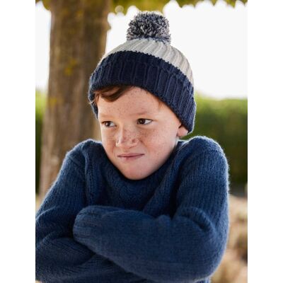 VERTBAUDET Conjunto colorblock gorro + snood + guantes para niño azul oscuro VERTBAUDET Conjunto colorblock gorro + snood + guantes para niño azul oscuro